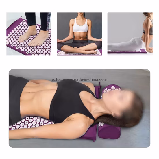 Tapis d'acupression tapis de Yoga Fitness Massage oreiller coussin avec sac corps cou soulagement de la douleur tapis d'acupuncture de noix de coco